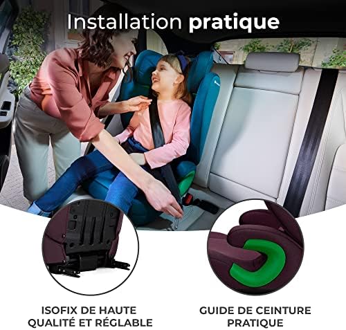 Kinderkraft Siège Auto Isofix Junior Fix i-Size, Groupe 2/3, 100-150 cm, Burgund