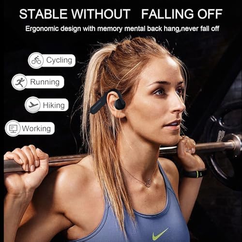Casques Sportifs Bluetooth 5.3 Conduction Osseuse, Étanches IPX6, Oreille Ouverte