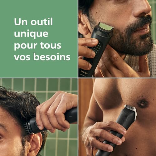 Philips Tondeuse Multigroom Série 3000, Modèle MG3946/15, 9 Accessoires, Lames Auto-affûtées