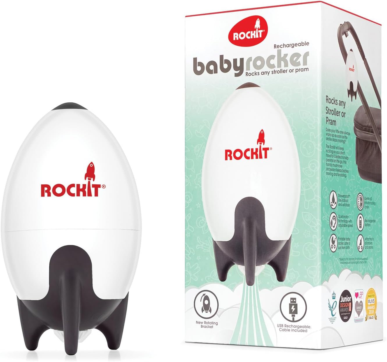 Berceuse Portable Rockit - Endormir Bébé en Déplacement - Rechargeable USB-C