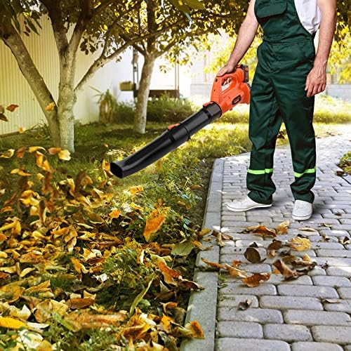Bravolu Souffleur de Feuilles sans Fil 21V, 6 Vitesses, Batterie 4.0Ah