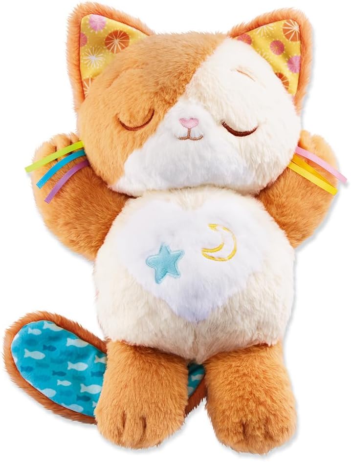 Peluche Musicale - Chat Qui Respire - Veilleuse Bébé Lumineuse
