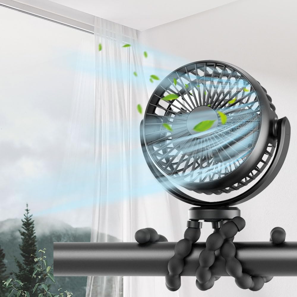Ventilateur de Poussette - USB Rechargeable - Rotation 360°
