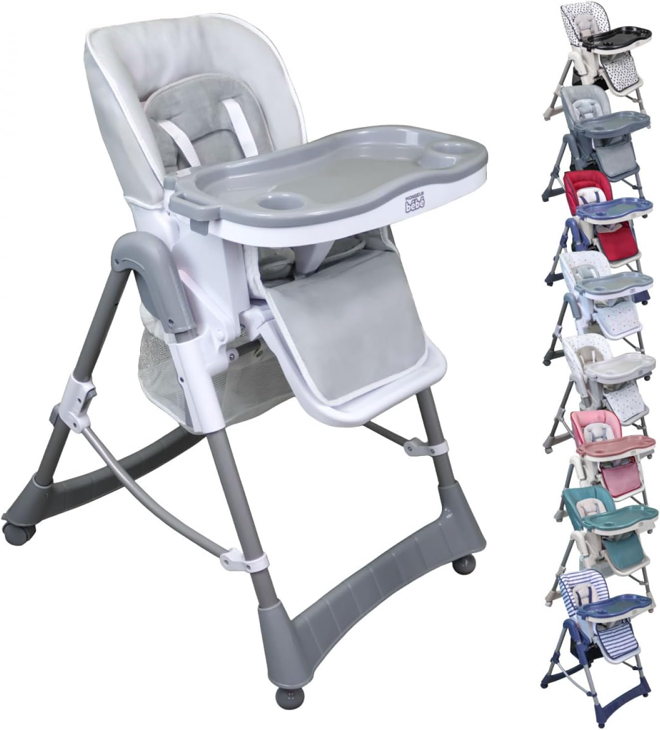 Chaise Haute Enfant - Réglable en Hauteur - Pliable et Confortable