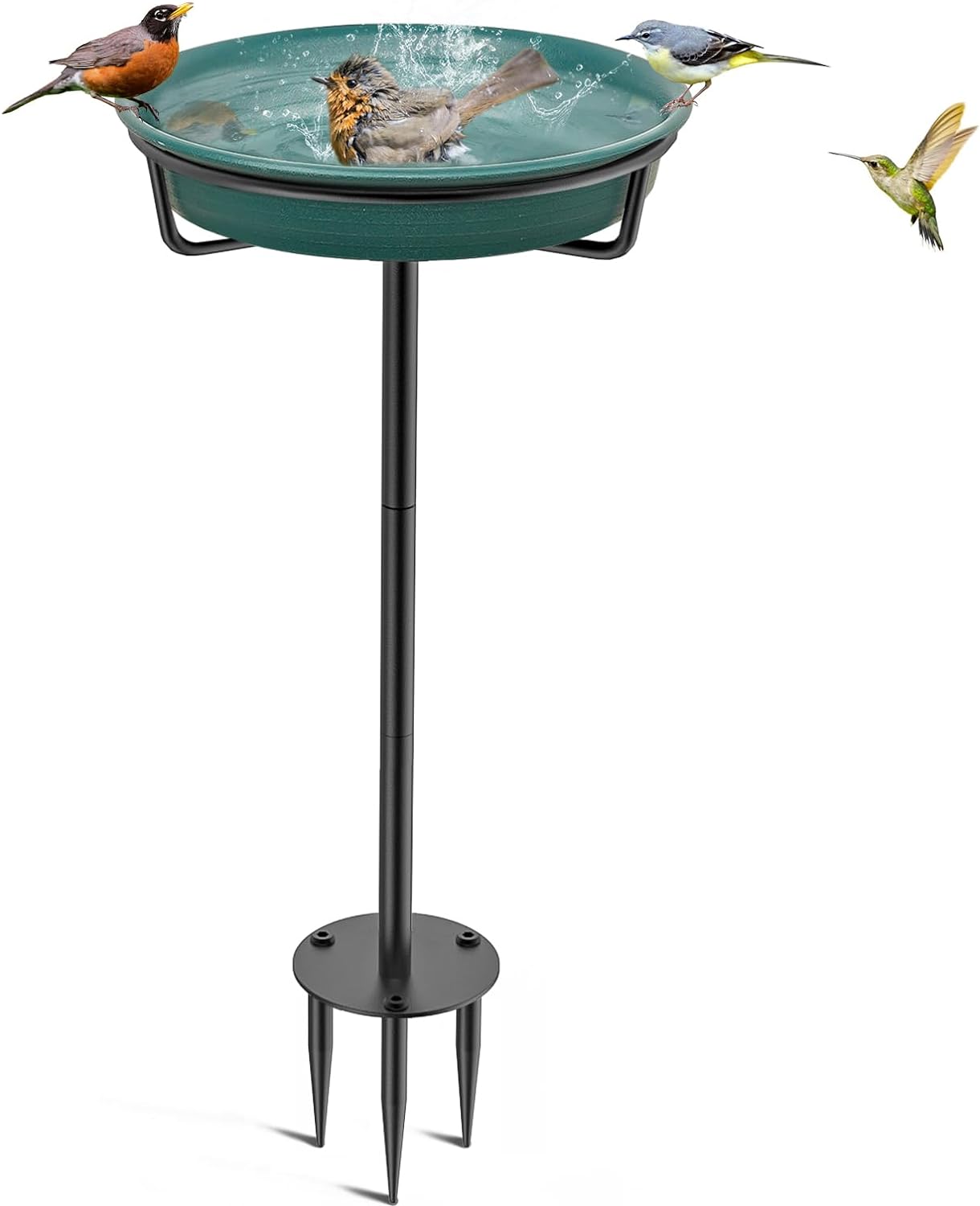 Bain d'oiseaux extérieur - Amovible et Résistant - Support Inclus