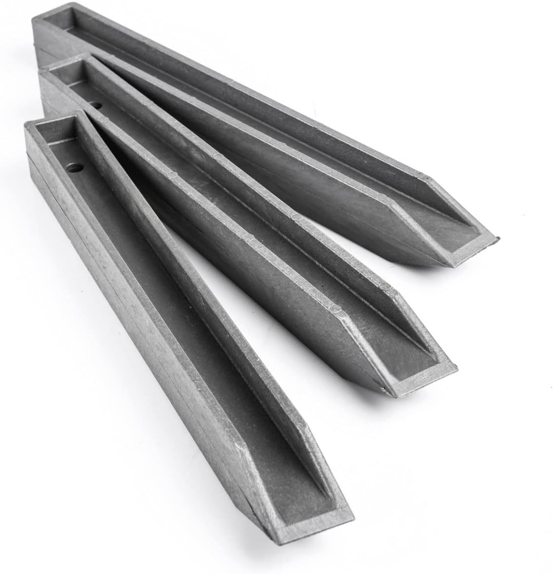Piquets de Jardin - Ecolat Plastique Gris - Lot de 10, H.38 x L.4 cm