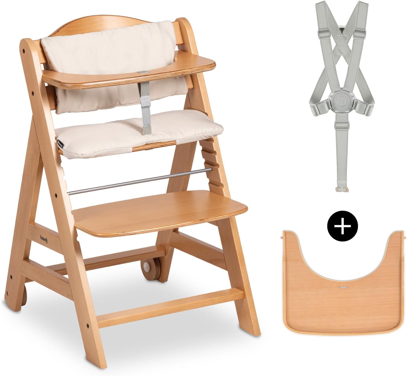 Chaise Haute Bébé Évolutive - Bois Certifié FSC - Sécurité et Confort
