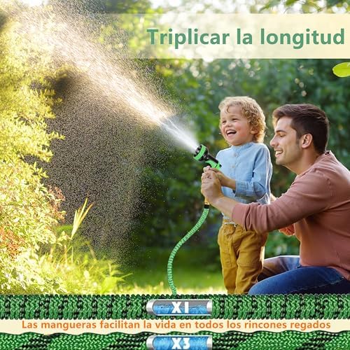 Tuyau d'Arrosage Extensible 75FT, Tuyau Arrosage Extensible avec 10 Modes de Pulvérisation, Vert