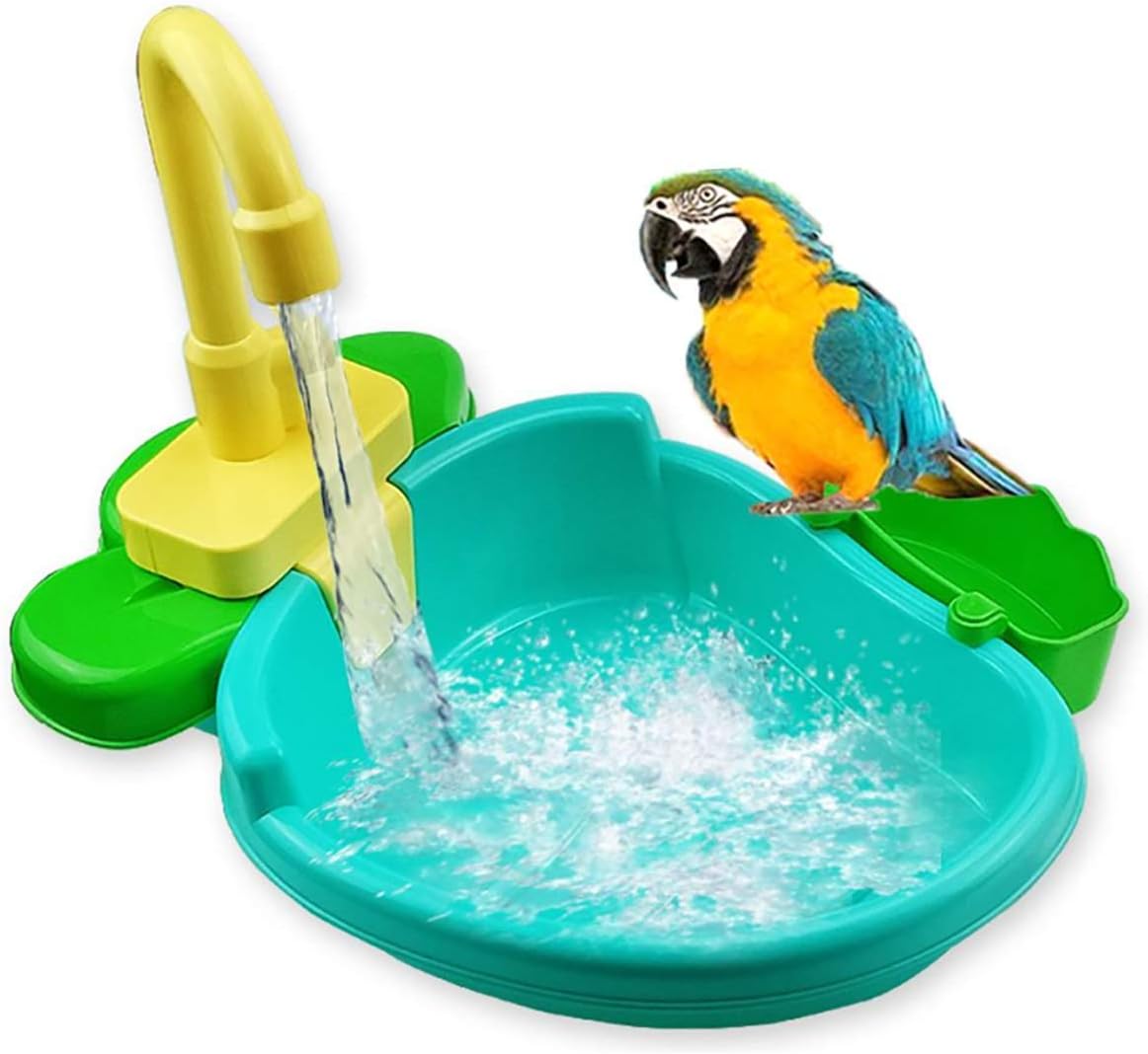 Baignoire Automatique pour Perroquets - Robinet Intégré - Matériau Durable
