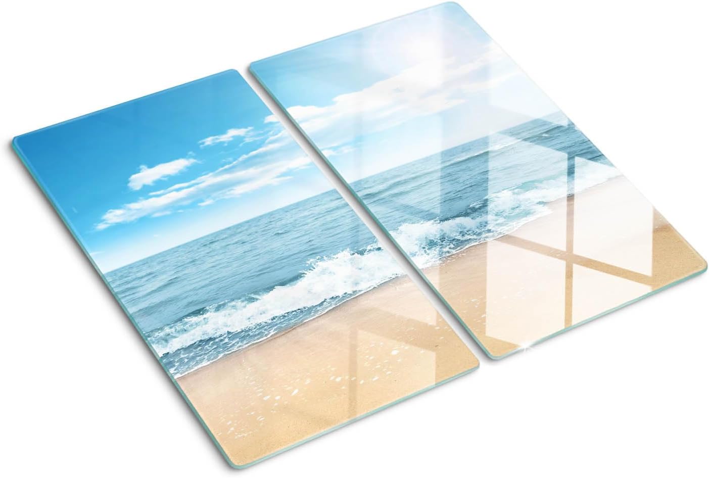 Planche à Découper en Verre - Résistante à la Chaleur - Pieds Antidérapants
