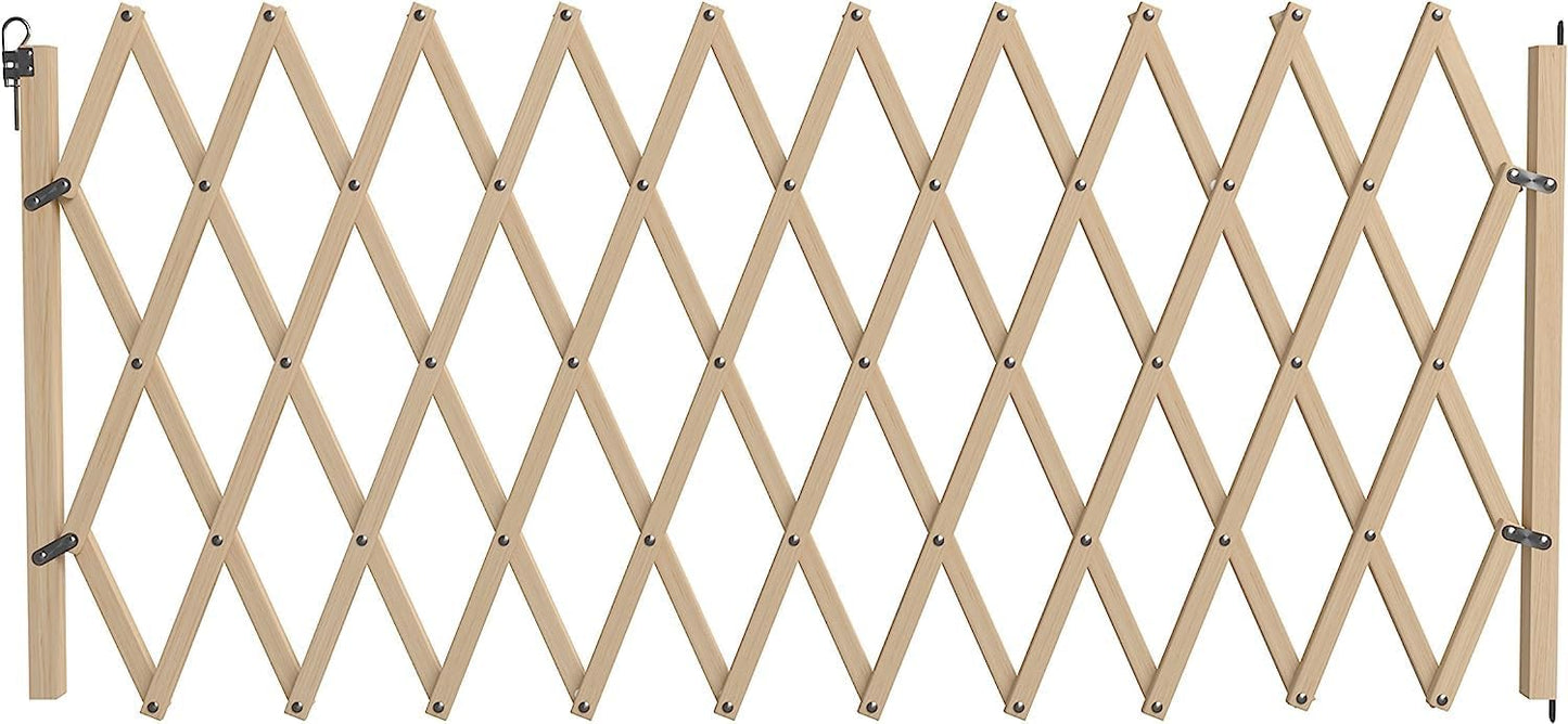 Barrière Animaux Extensible - Bois Naturel - 60 à 230cm