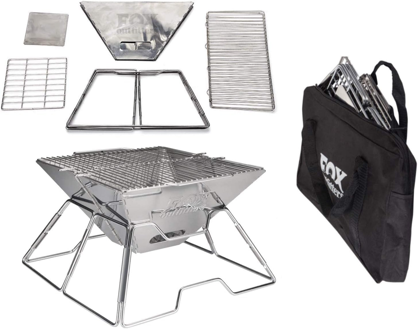 Barbecue à Charbon Portable - Acier Inoxydable - Pliable et Compact
