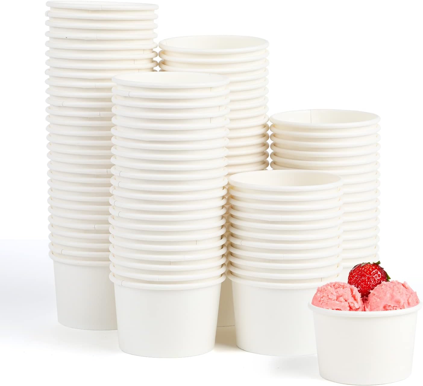 Gobelets Jetables en Papier - Lot de 100 - 130 ml pour Boissons Chaudes et Froides