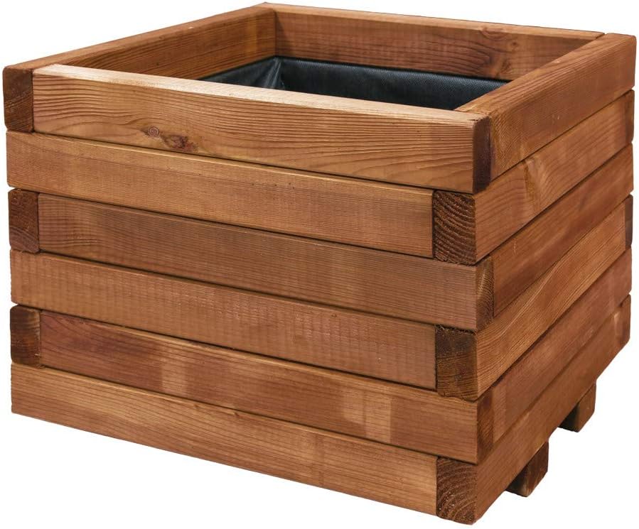 Jardinière Carrée en Bois - 50x50x40 cm - Nortene