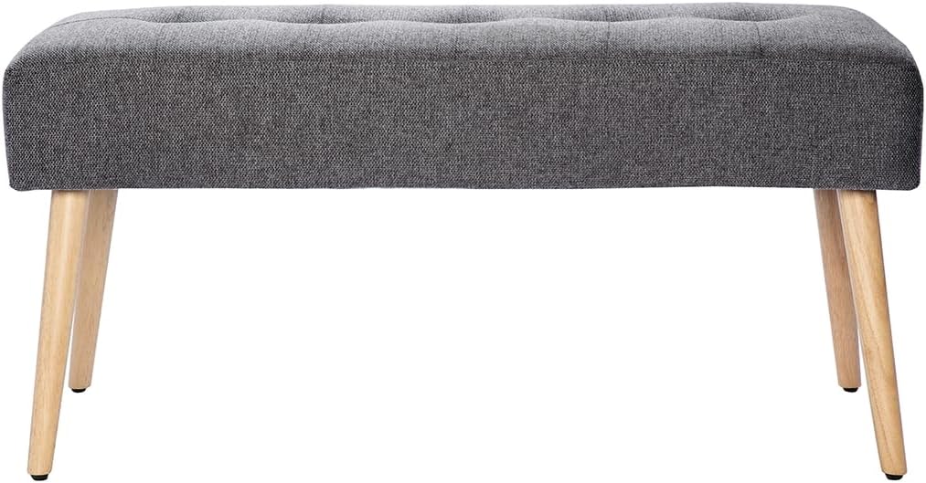 Miliboo - Banc Scandinave - Tissu Effet Velours - Bois Clair