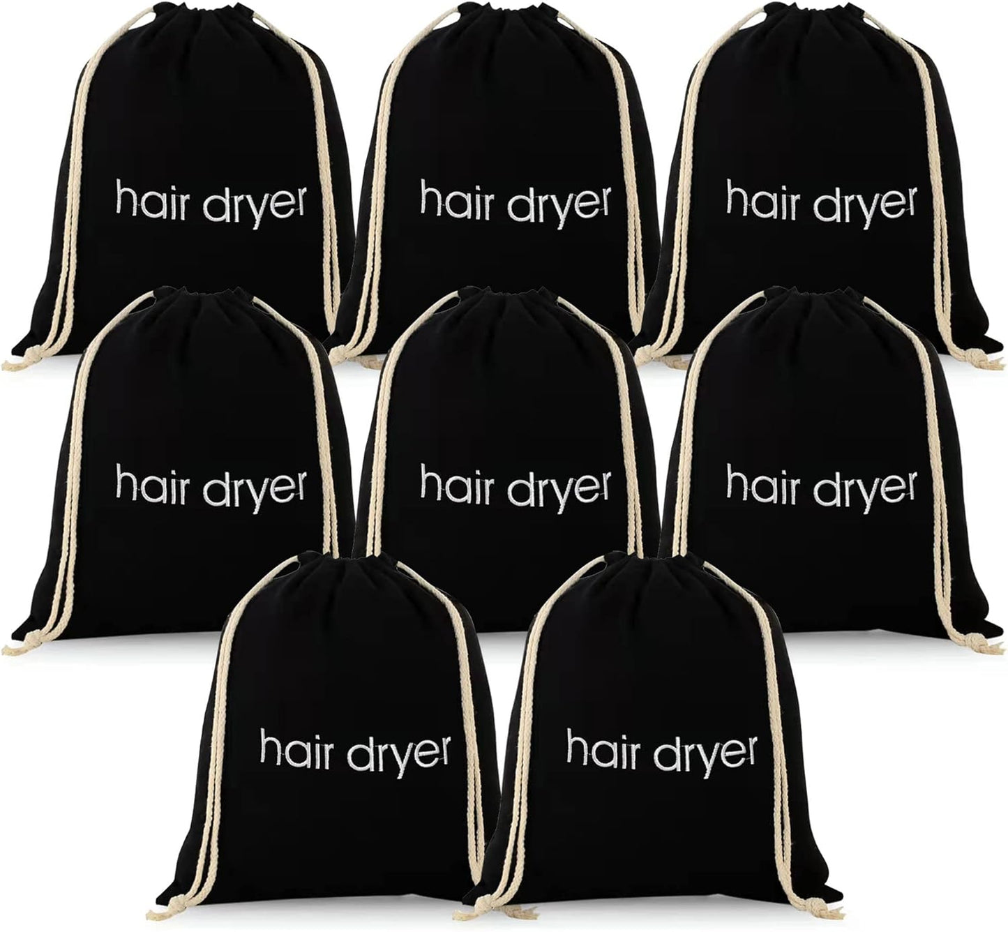Sacs à Sèche-Cheveux - Lot de 8 - Matériau Durable et Lavable