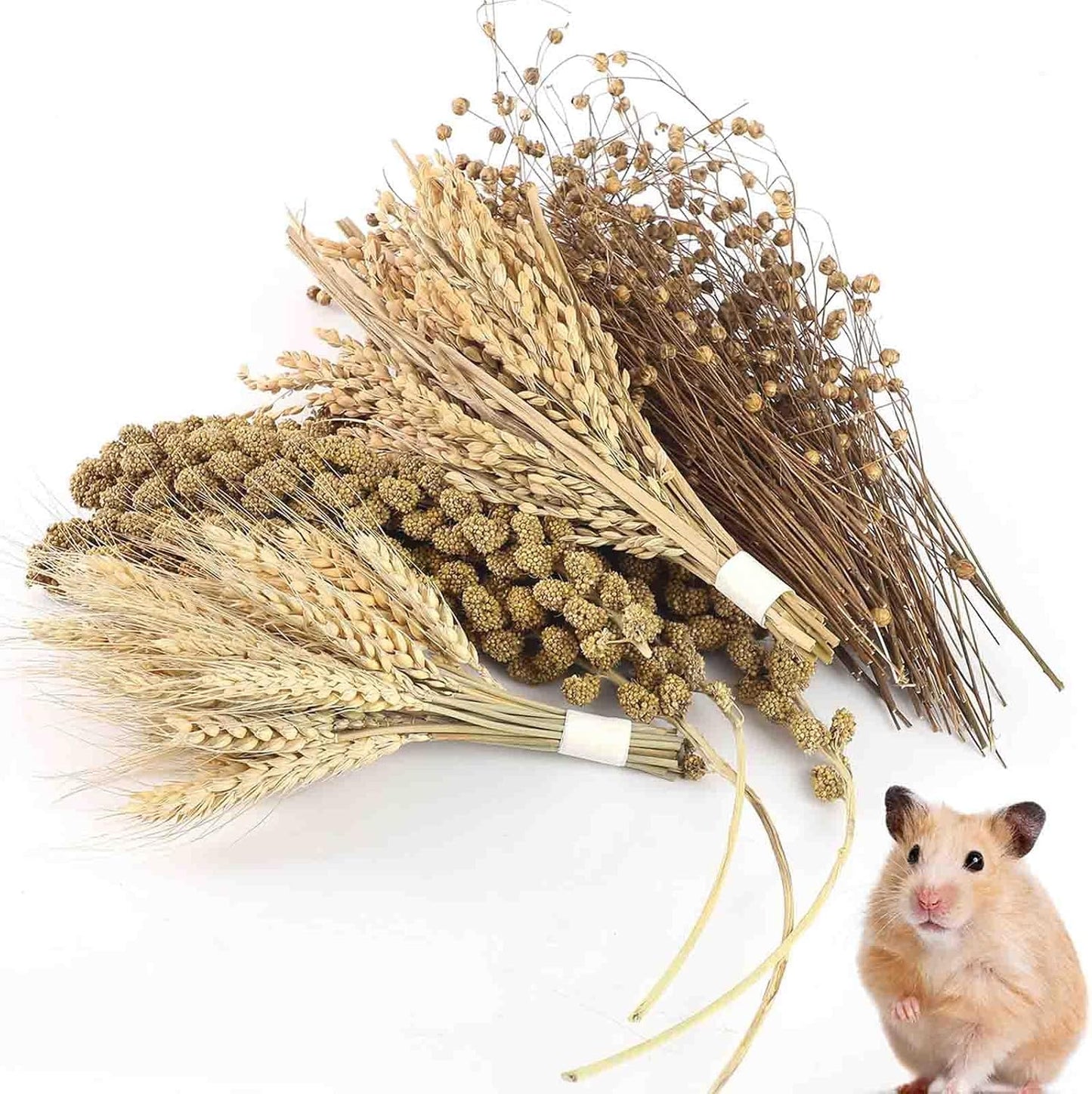 Ensemble de Sprays Naturels - Blé & Lin - Accessoires à Mâcher pour Hamsters