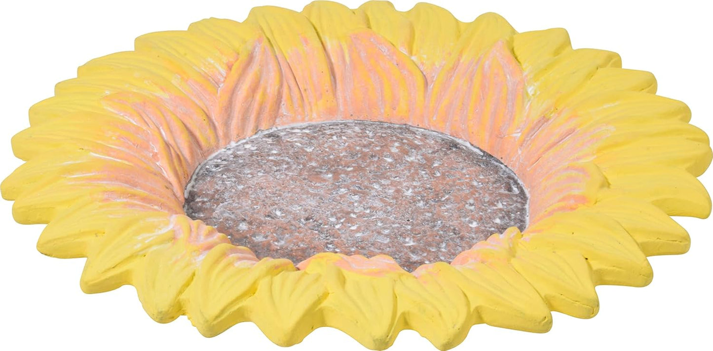 Bain à Insectes en Ciment - Design Tournesol - 30,5 cm Jaune