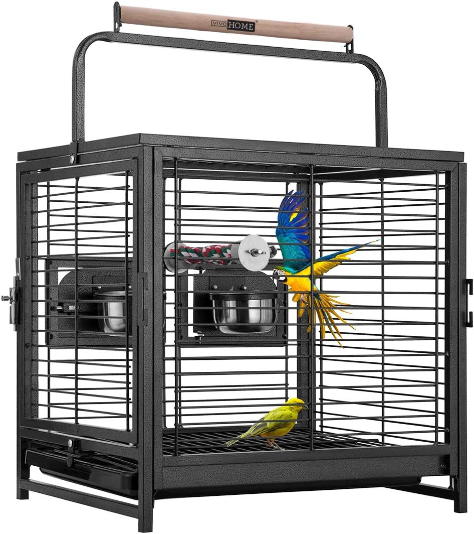 Cage de Transport en Fer Forgé - Construction Solide - Portable et Légère
