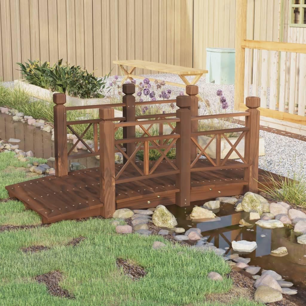 Pont de Jardin en Bois d'Épicéa - 150x67x56 cm - Capacité 180 kg