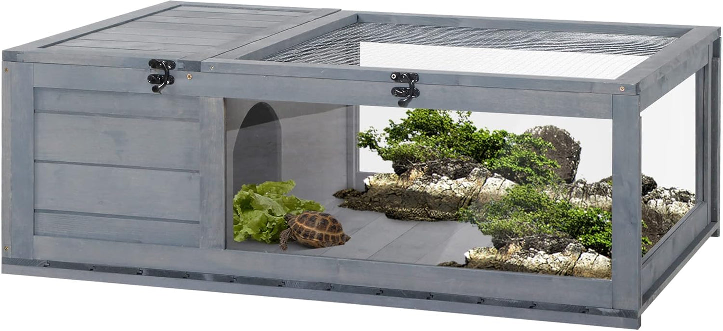 Maison Enclos pour Tortues - Double Espace - Matériaux de Qualité