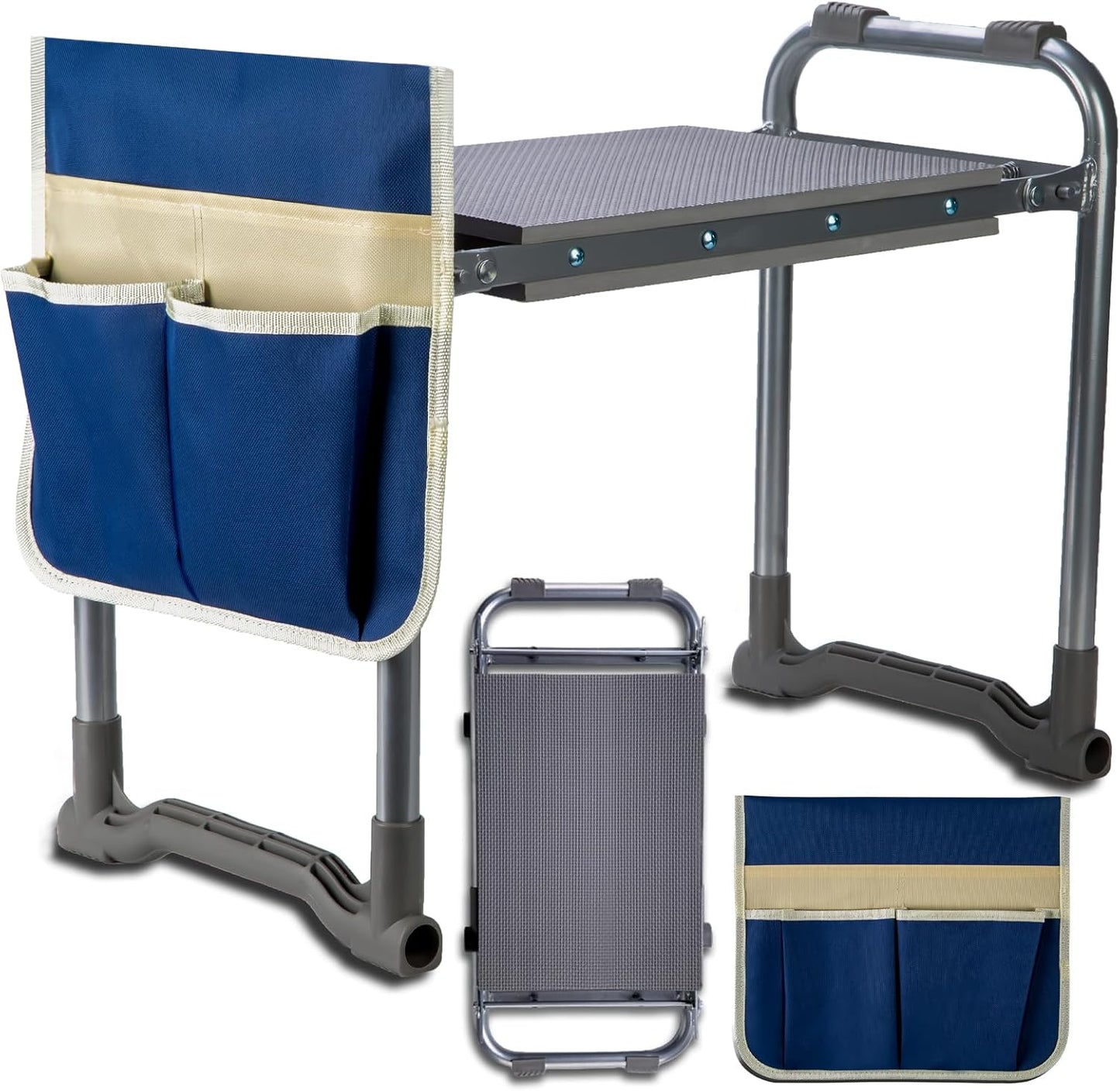 Tabouret de Jardin Pliant - Rembourrage Confortable - Acier Durable