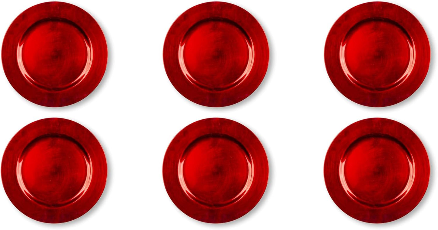 Sous-Plats Réutilisables - Lot de 6 - Rouge, 33 cm