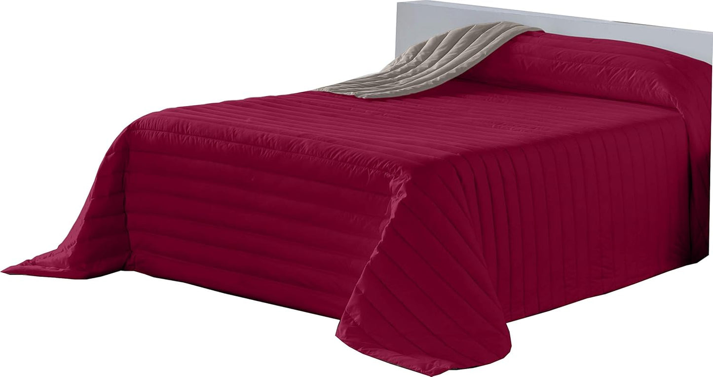 Couvre-lit Bicolore - Microfibre Hypoallergénique - 235 x 270 cm
