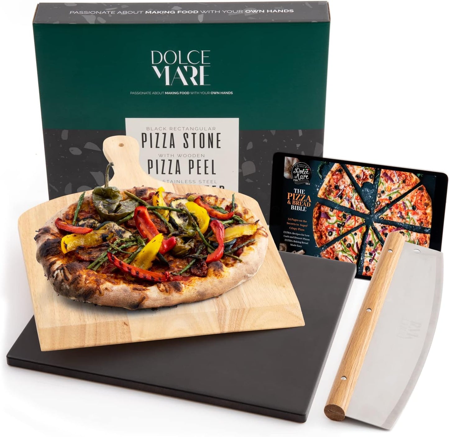 Pierre à Pizza en Cordiérite - Haute Température 900°C - Kit avec Accessoires