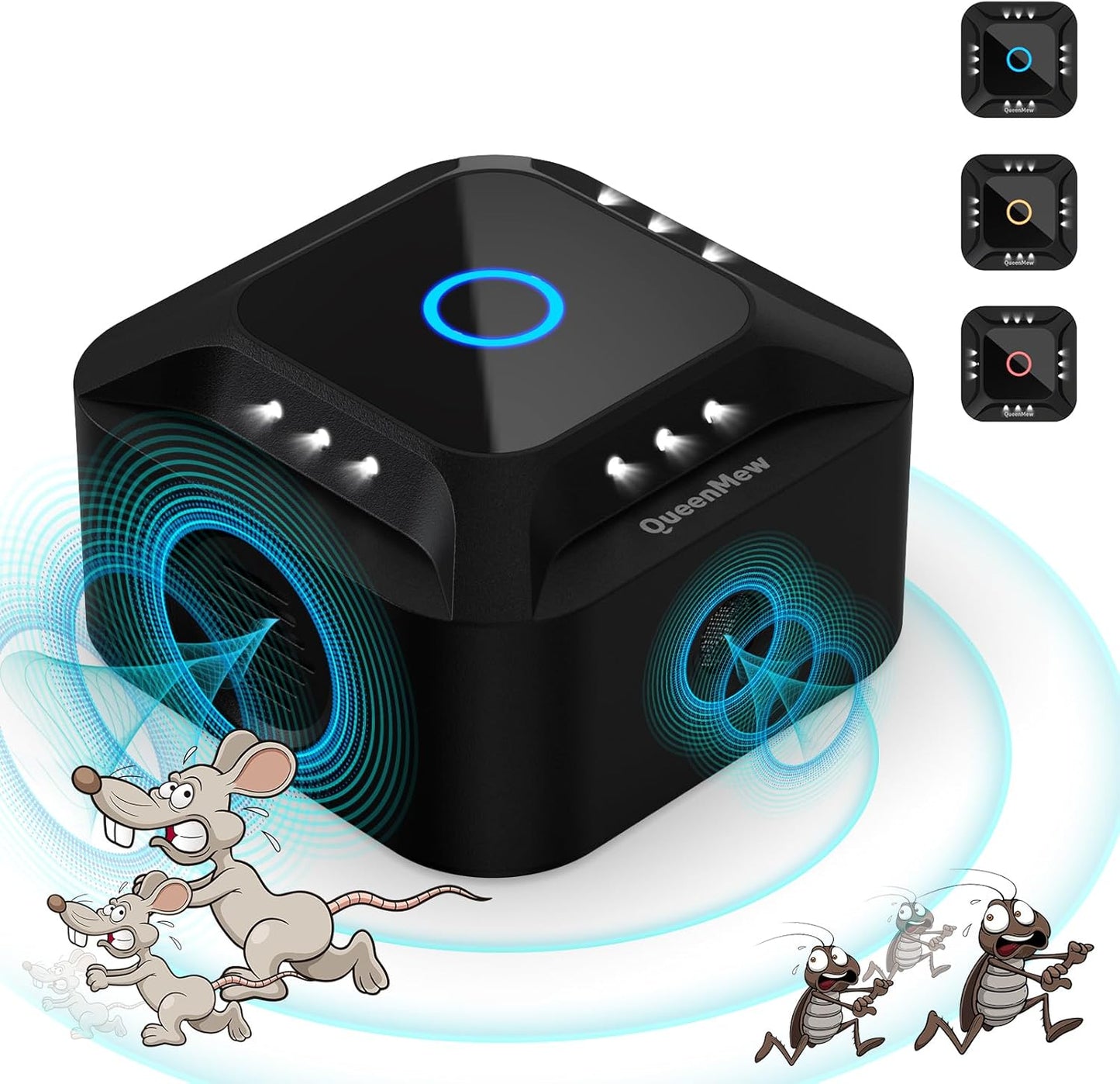 Répulsif Ultrasons 360° - Lumières Stroboscopiques - Sécurité Enfants