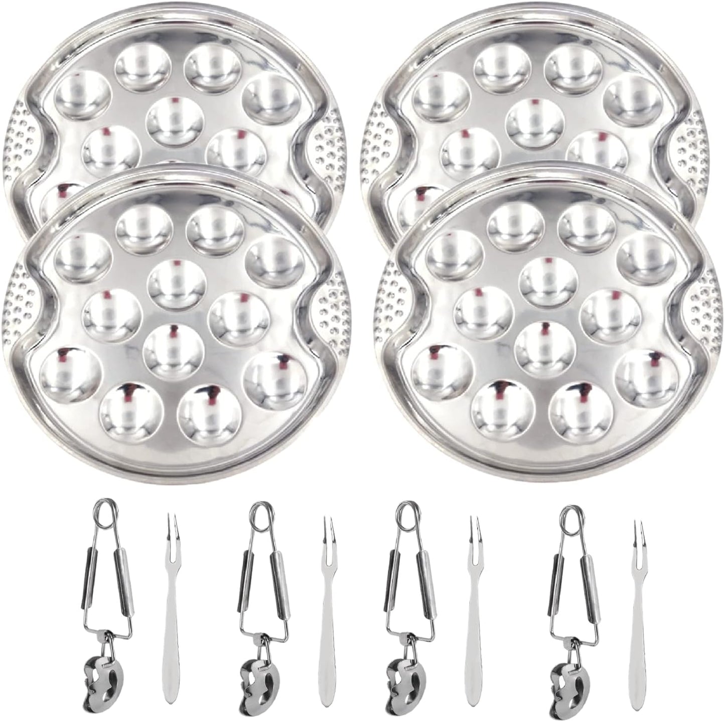 Assiette Escargot - Acier Inoxydable - 12 Trous