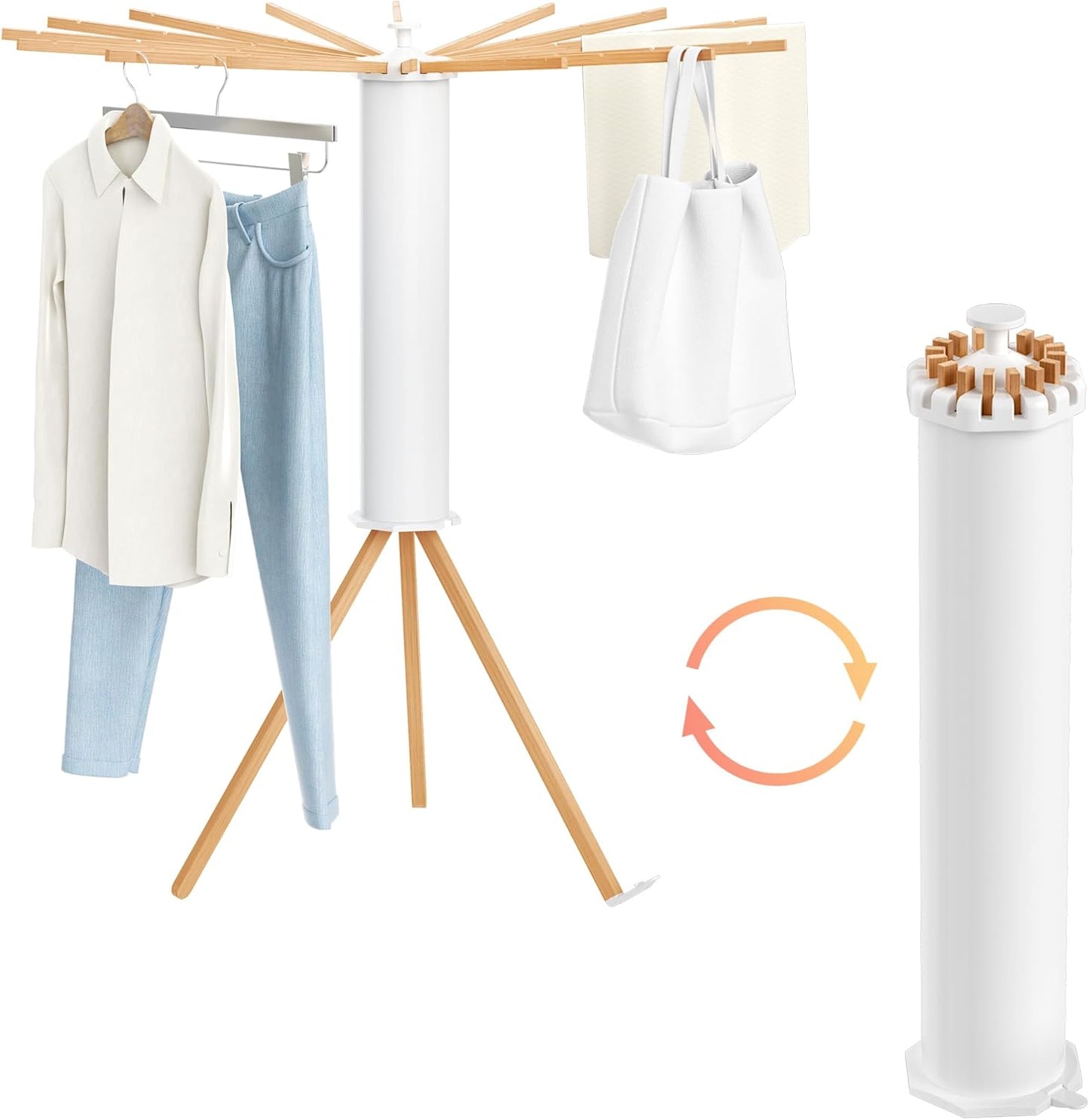 Étendoir à Linge Octopus - Bois de Hêtre - Trépied Extensible