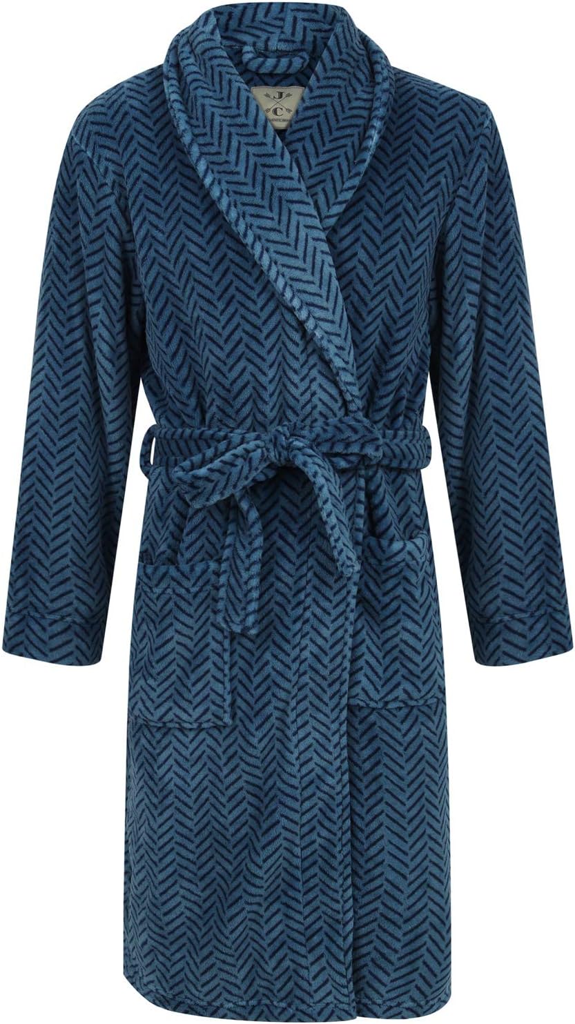 Robe de Chambre Homme - Polaire Chevrons Bleus - John Christian