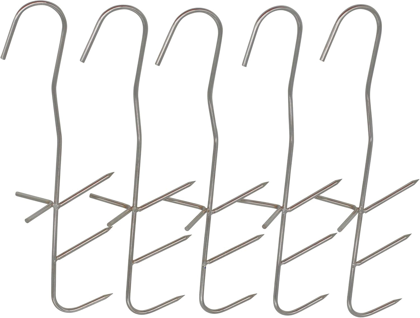 Crochets de Fumage en Acier Inoxydable - 3 Pointes - Lot de 10