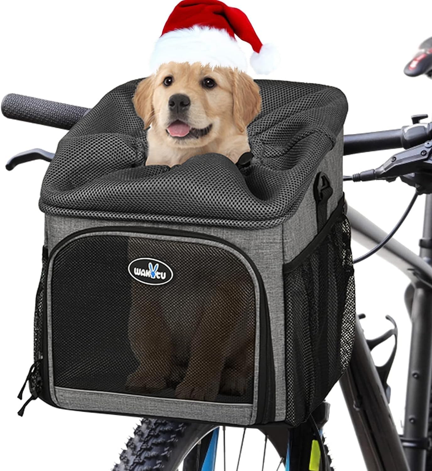 Panier de Transport Vélo pour Chien - Pliable et Amovible - Bandes Réfléchissantes