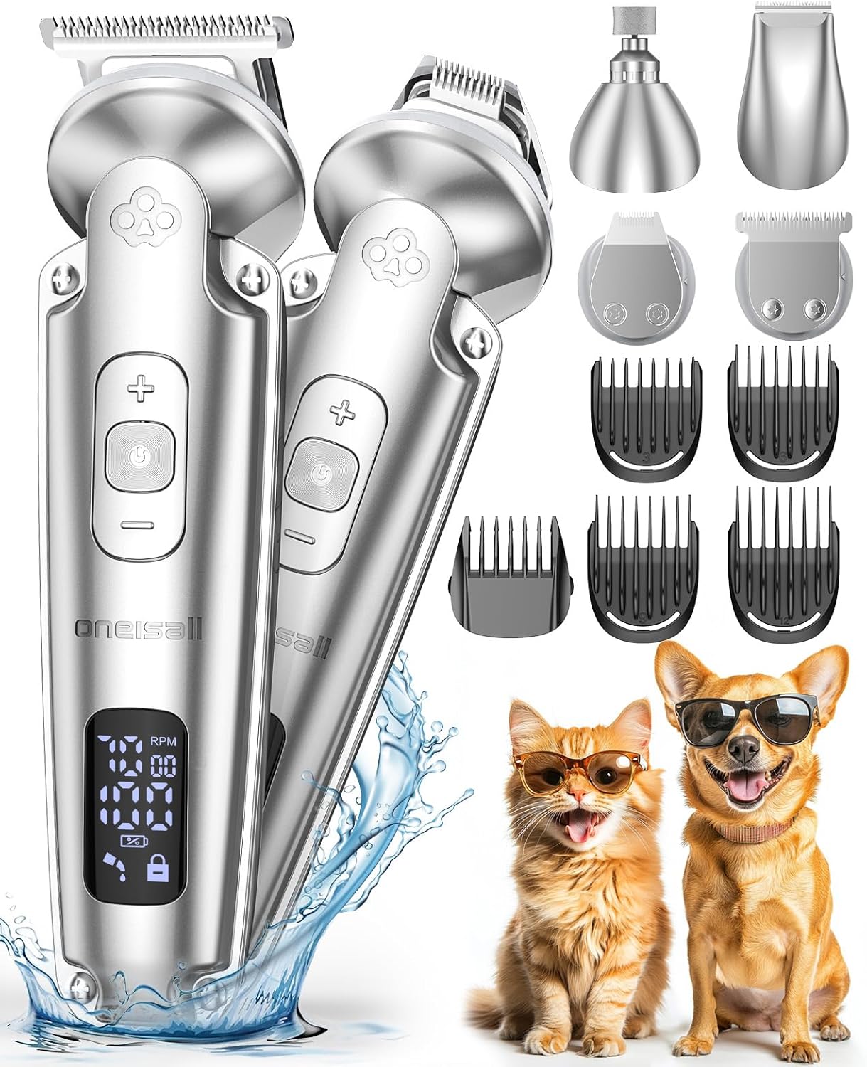 Tondeuse Chien 4 en 1 - Silencieuse & Étanche - 3 Vitesses Réglables
