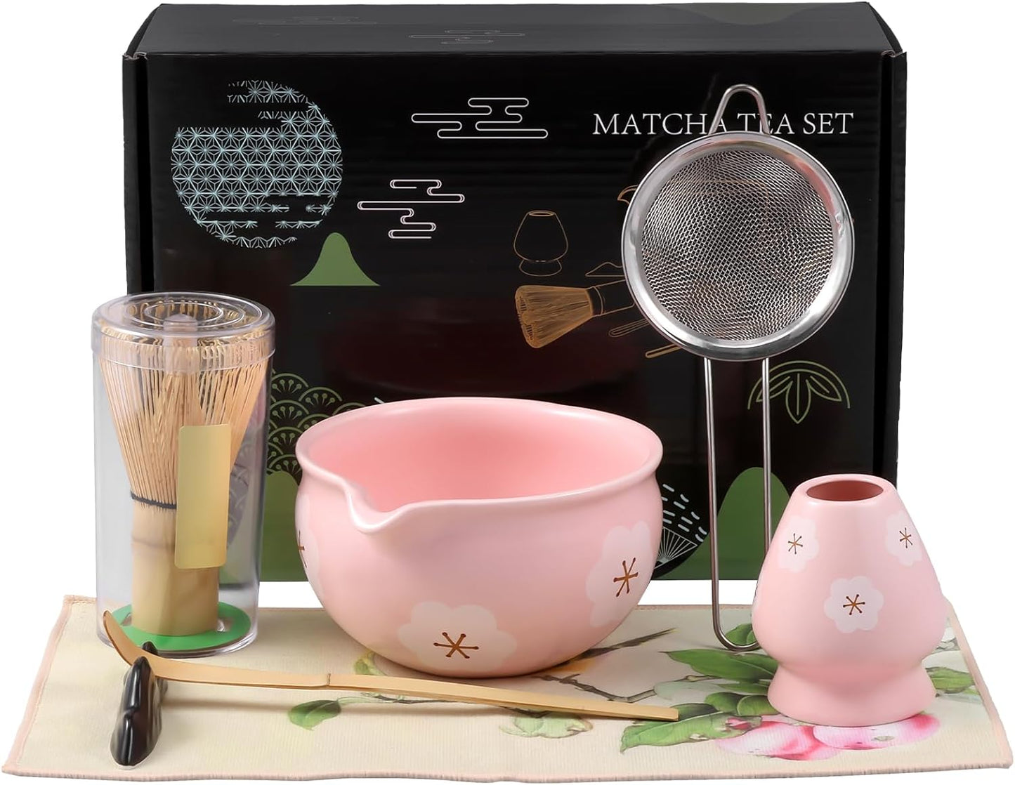 Ensemble de Thé Matcha - Bol en Céramique - Fouet en Bambou