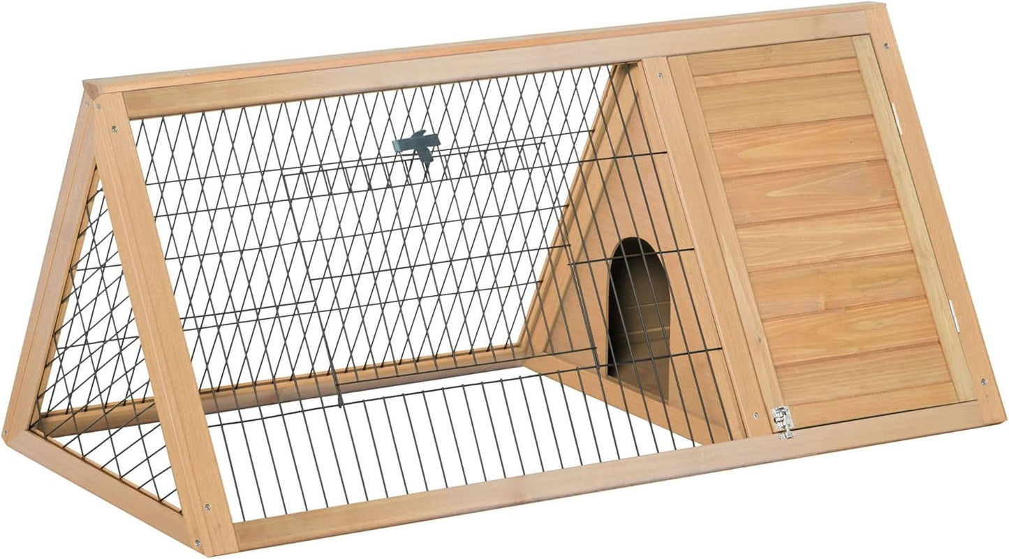 Clapier Triangulaire en Bois - Double Porte - Enclos Extérieur