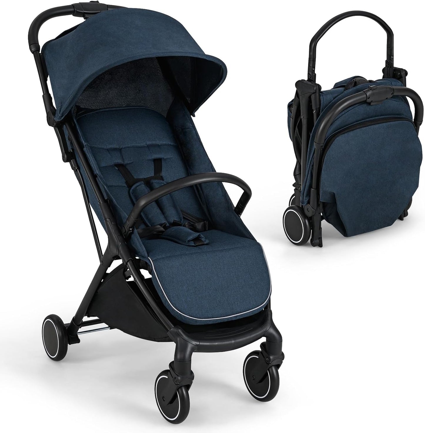 Poussette Canne Bébé - Pliage à une Main - Légère et Compacte