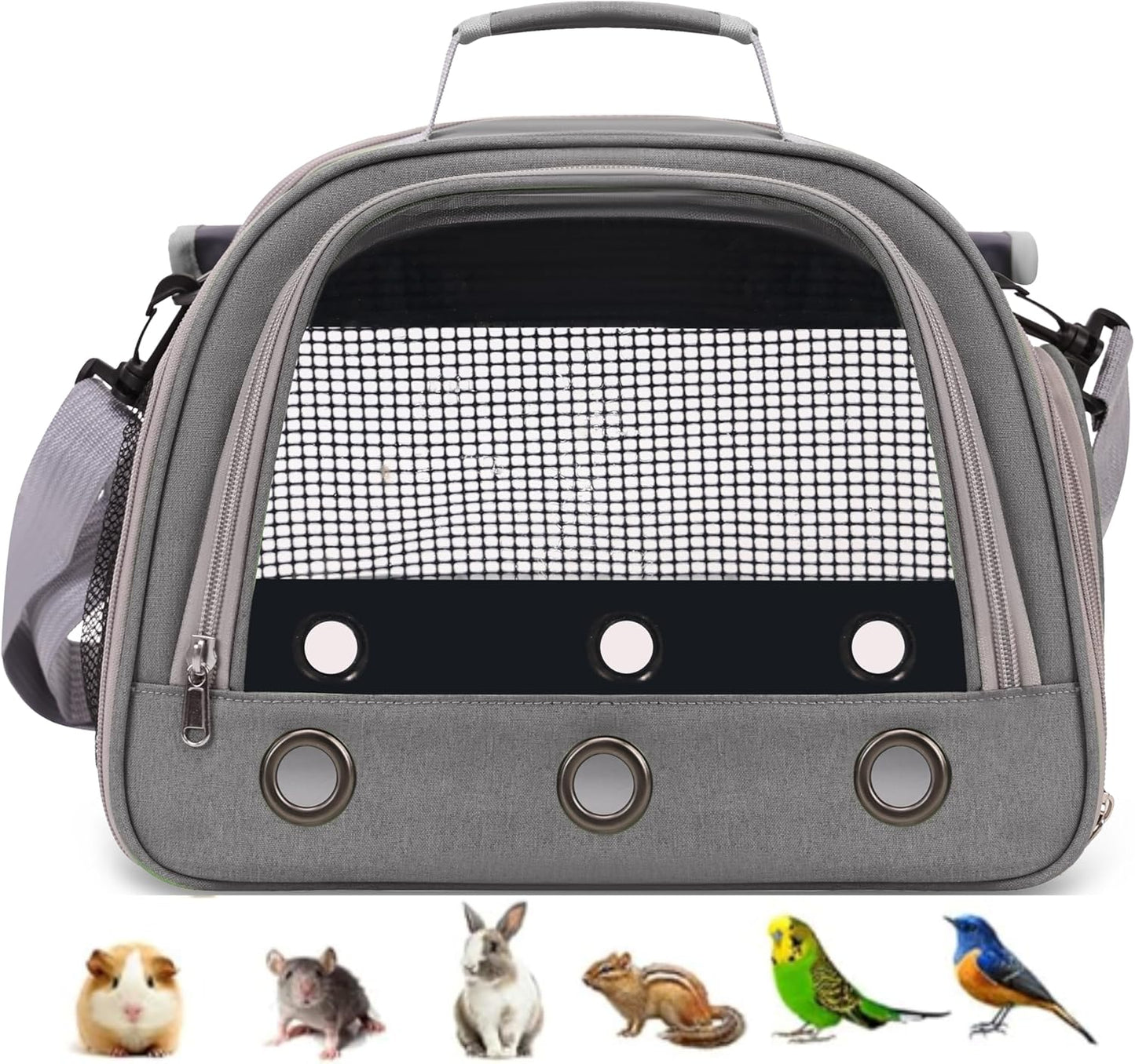 Sac à Bandoulière pour Animaux - Design Respirant - Vue Panoramique