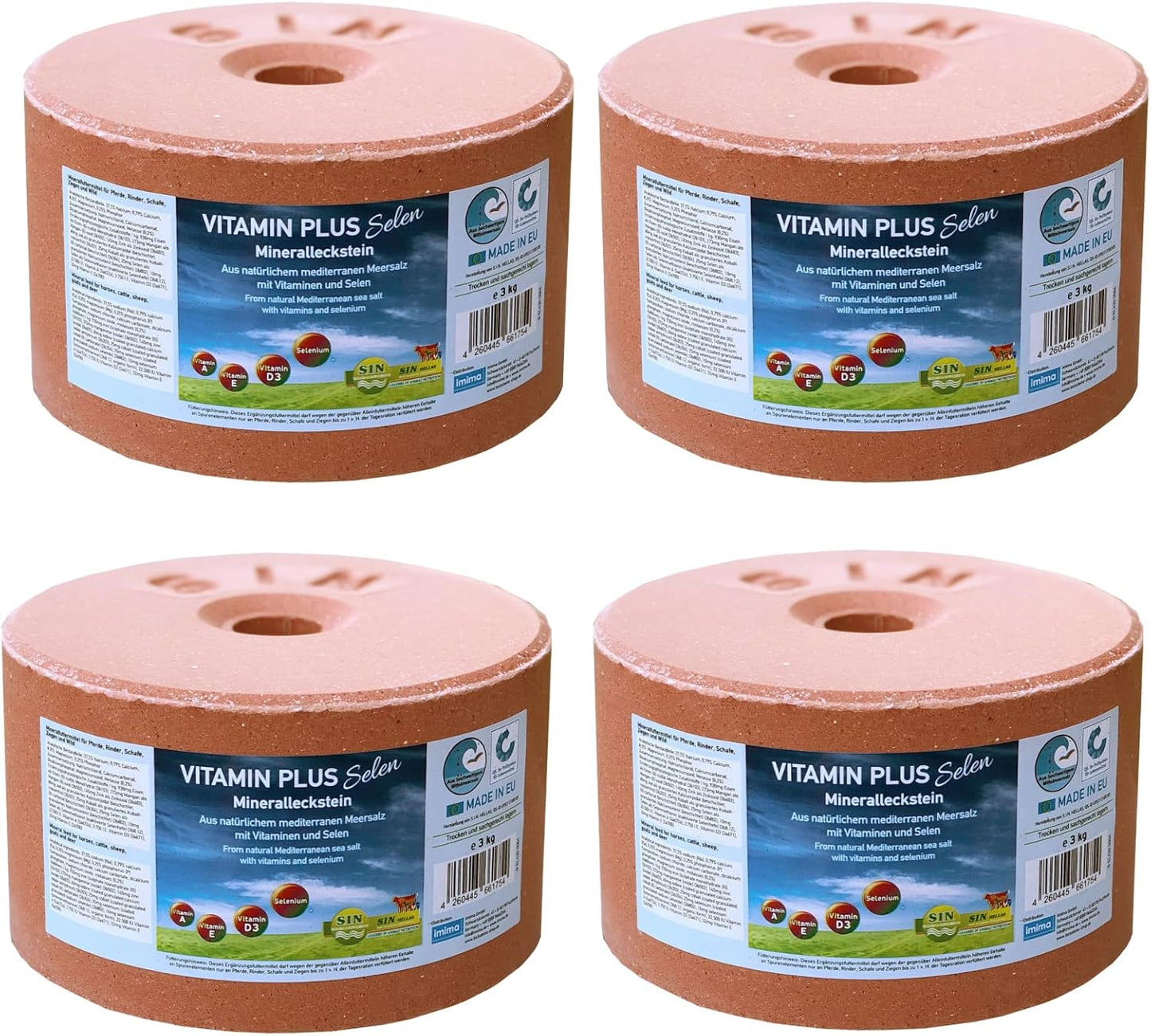 Pierre à Lécher Minérale - Vitamines Plus - Sélénium pour Chevaux