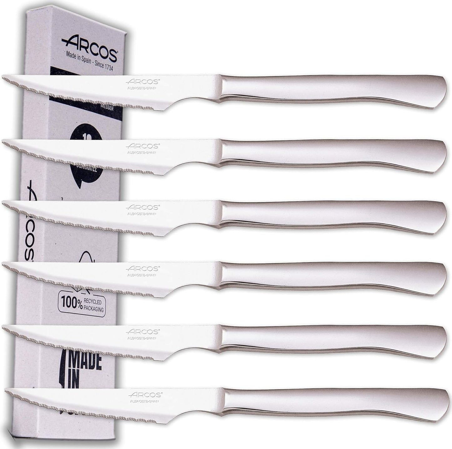 Couteaux à Steak - Acier Inoxydable - Manche Monobloc