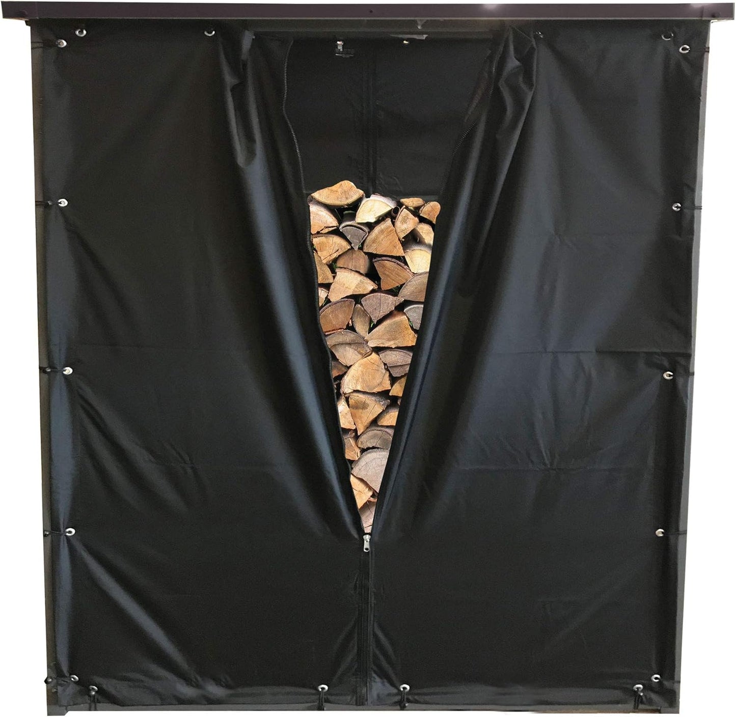 Protection Intempéries - PVC Noir - Pour Support Bois Chauffage XXL