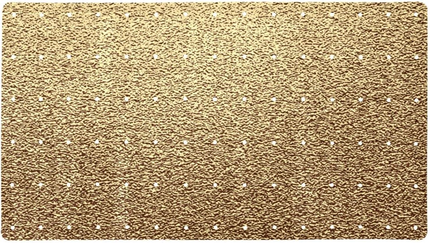 Tapis de Bain Antidérapant - Ventouses Puissantes - Fond Métallique Doré