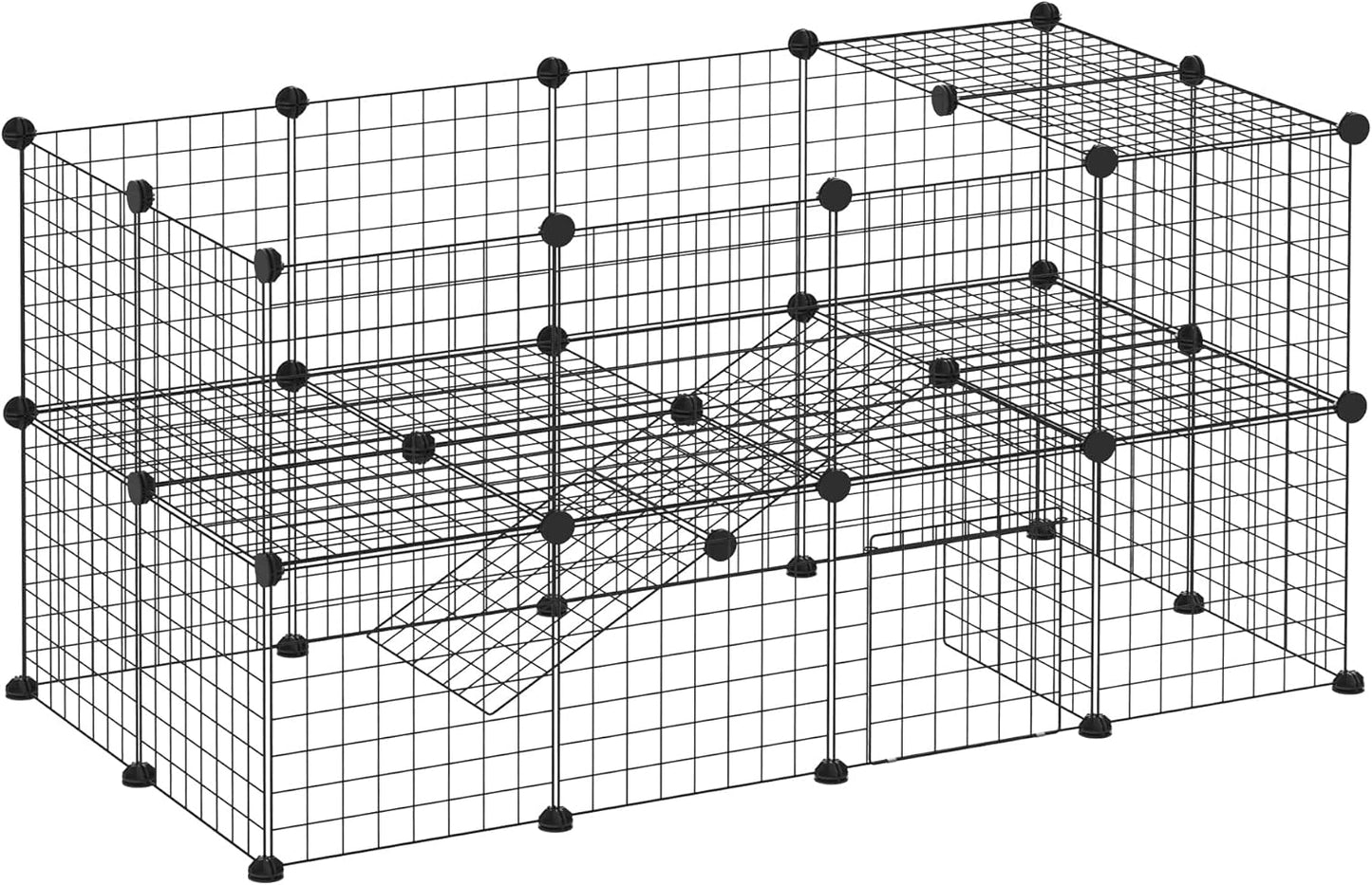 Enclos pour Petits Animaux - 2 Niveaux - Structure Métallique Durable