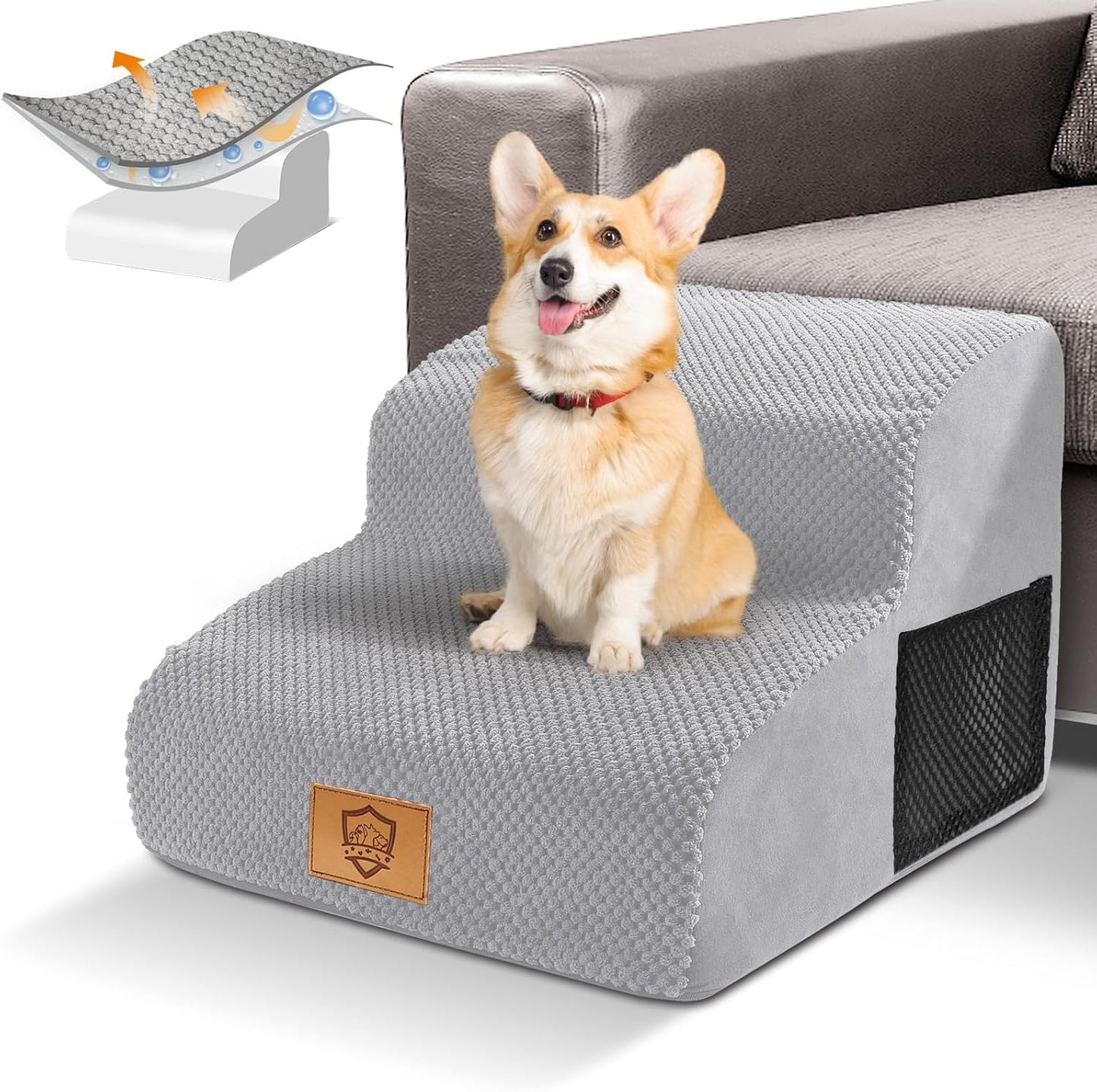 Escalier pour Chien - Mousse Haute Densité - Housse Lavable