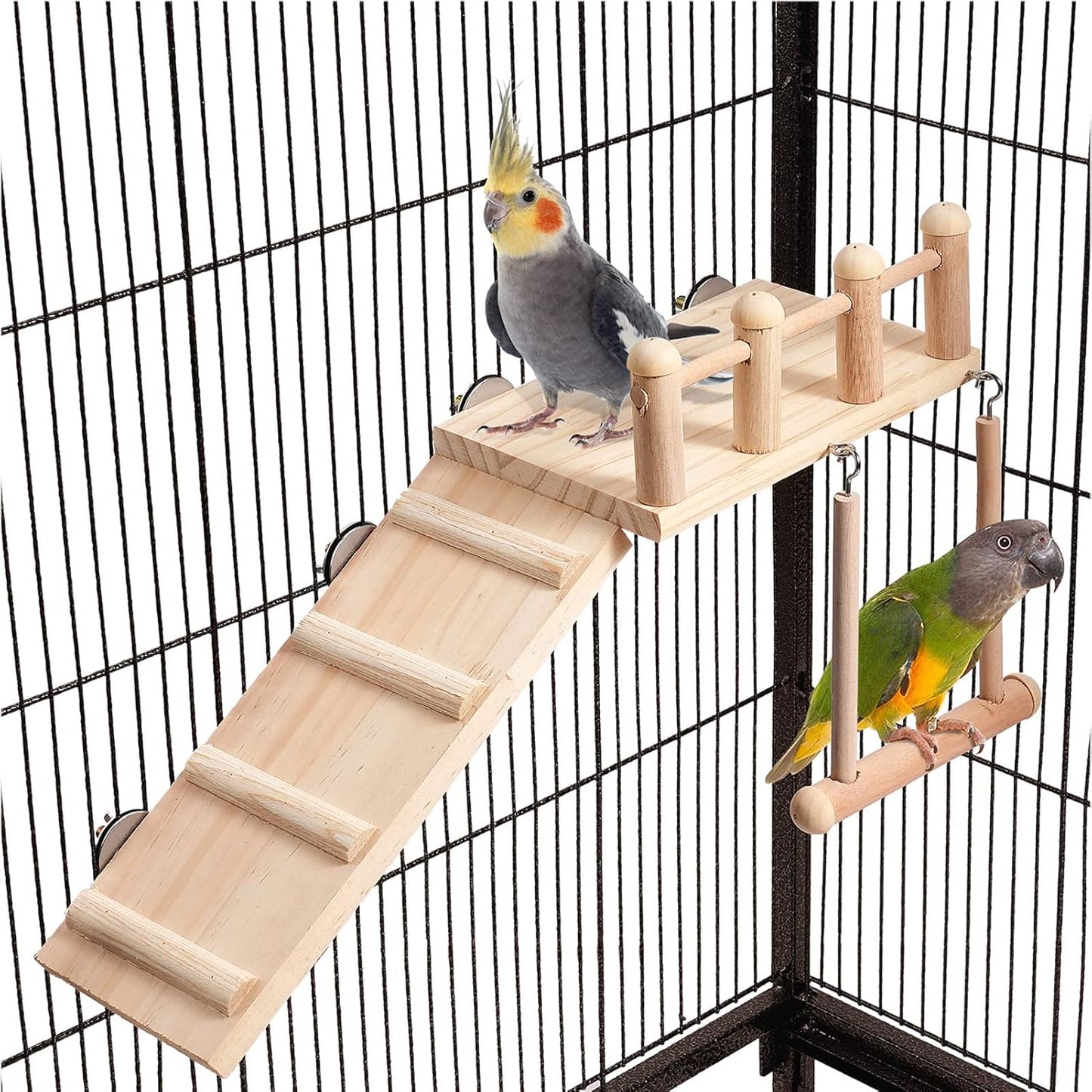 Perchoirs pour Hamster - Bois Naturel - Jouet pour Cage à Oiseaux