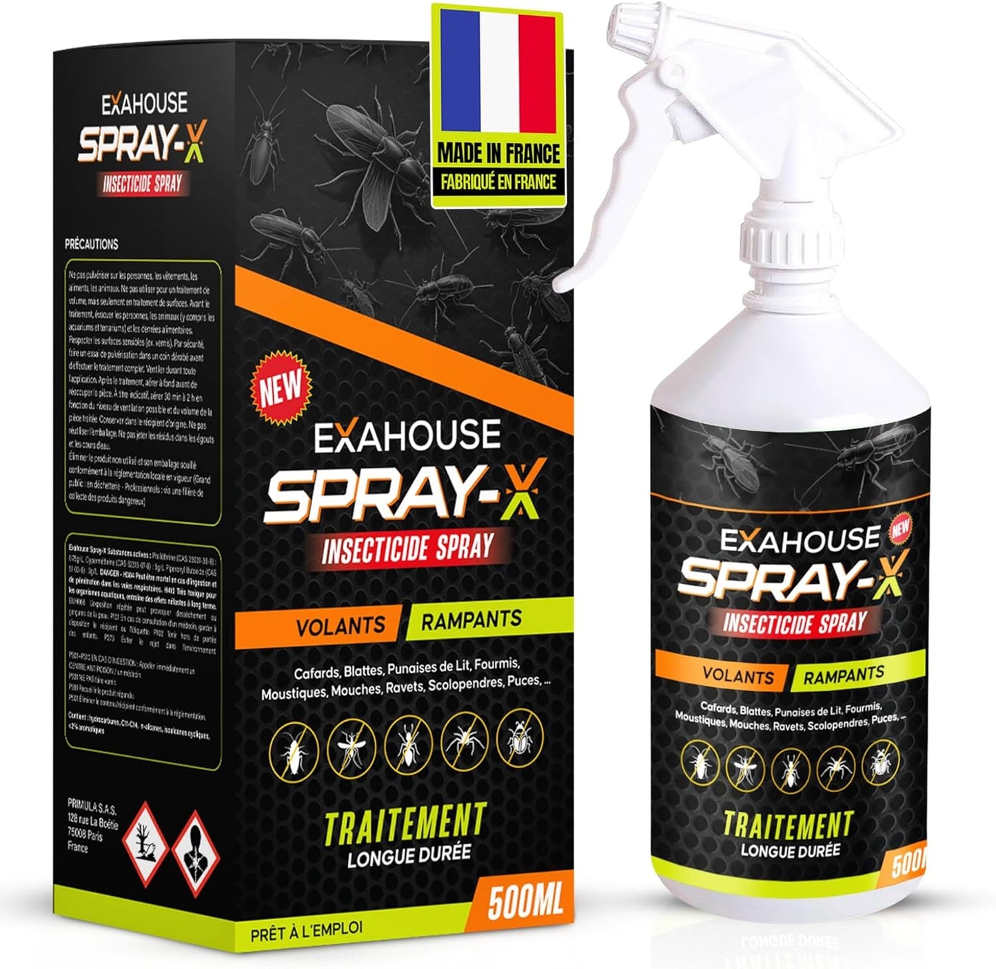 Spray Insecticide Ultra Puissant - Action Choc - Fabriqué en France