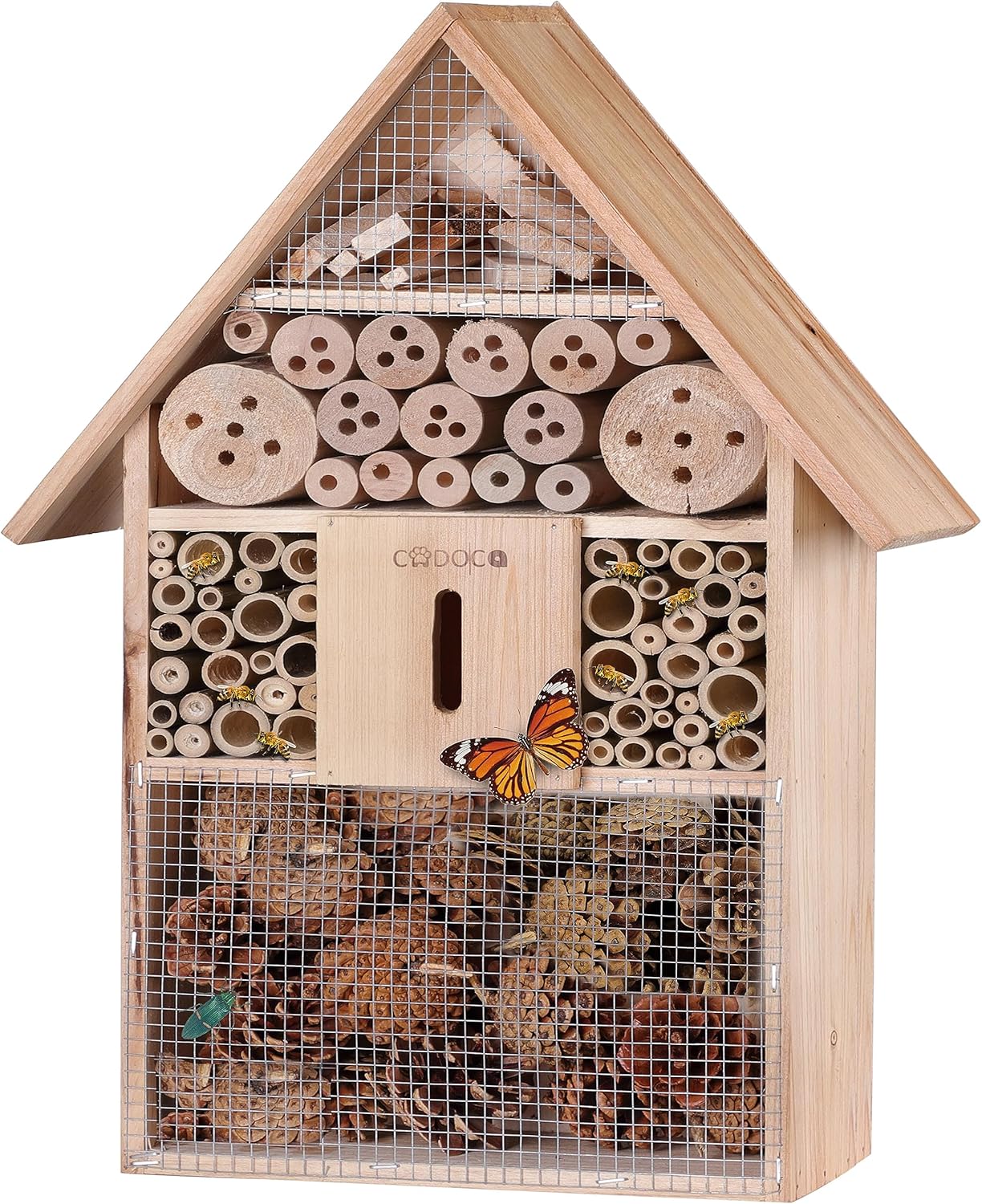 Hôtel à Insectes XXL - Bois Naturel - 6 Compartiments