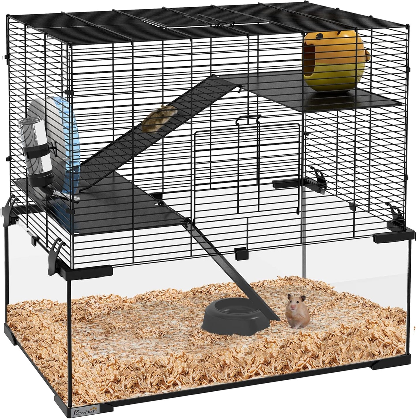 Cage Hamster - Trois Niveaux - Accès Facile et Sécurisé